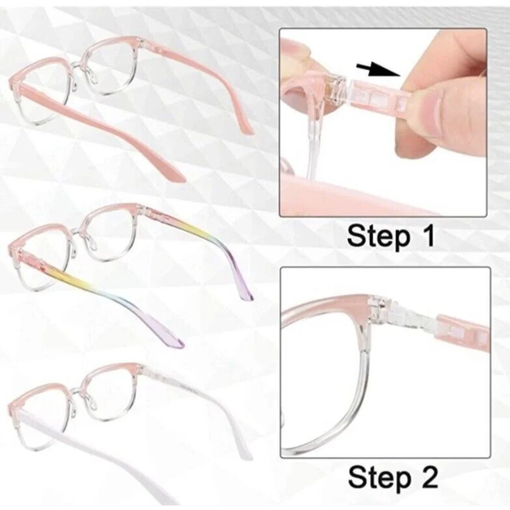 Replaceable Legs-Oversized Blue Light Blocking Glasses Women Men Large - Picture 2 of 5